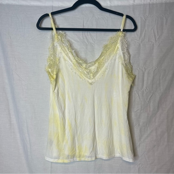 POL Yellow Tie Dye Lace Trim Cami Tank Top SIZE S SMALL - Picture 1 of 3